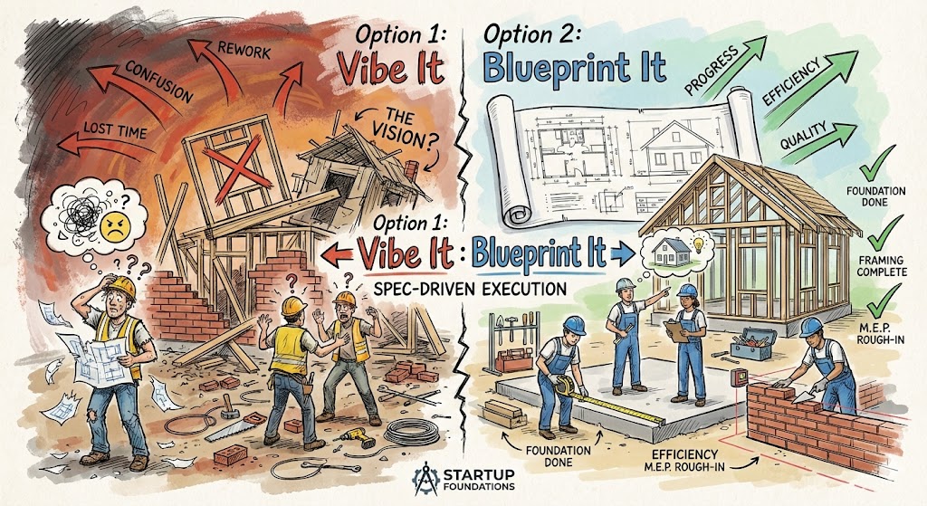 Option 1 vs Option 2: Building a House - Vibe Coding vs Spec-Driven Development