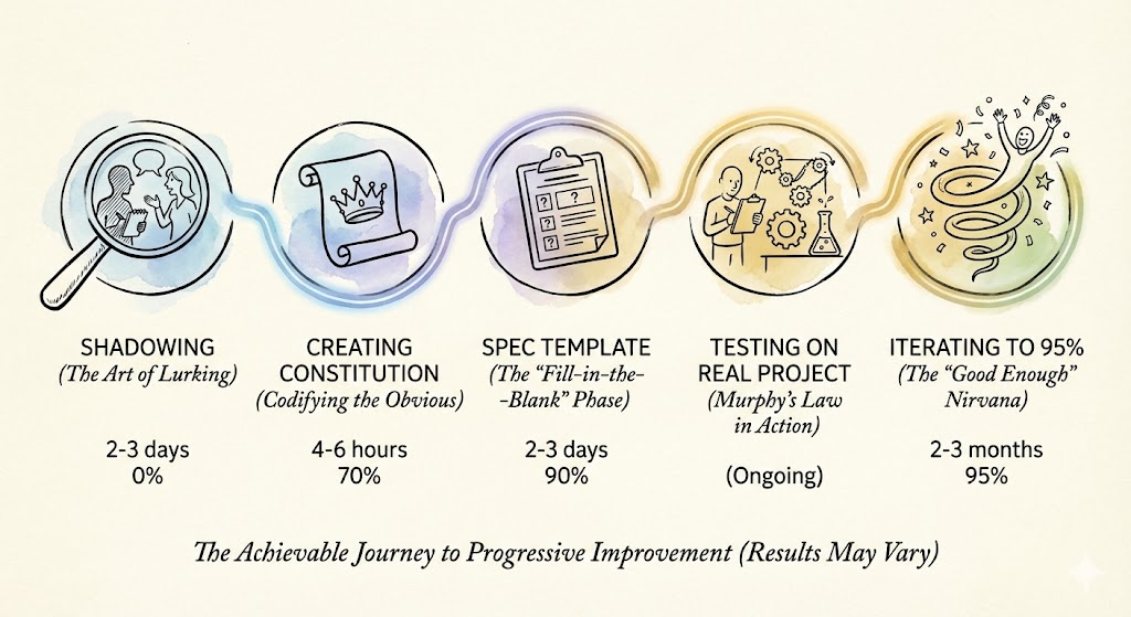 Five-step journey map for building your first kit